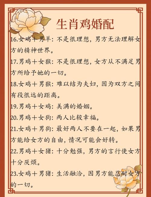 鸡跟什么生肖配对最好男生:鸡跟什么生肖配对最好能赚钱